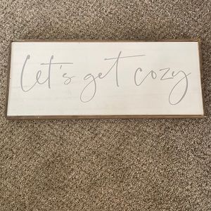 Let’s Get Cozy, wooden sign